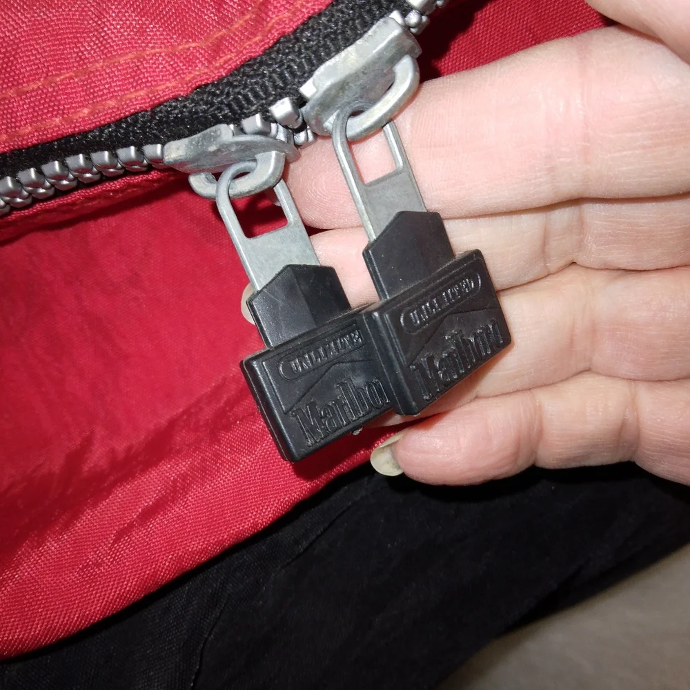 Vintage 90s Marlboro Unlimited Large Duffle Bag Logo Black Red DAMAGED